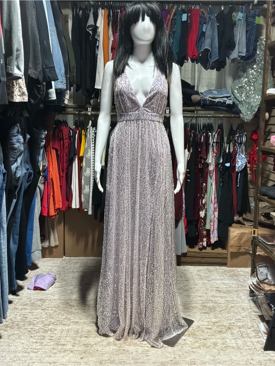 Fashion Nova Dresses & Skirts - Fashion Nova Lavender Sequin V-Neck Prom Gown